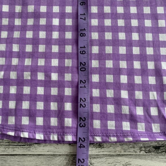 Polo Golf Ralph Lauren Tailored Fit Shirt Purple Gingham Quarter Button Tank Top - Picture 12 of 12